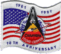 STS-1 10th anniversary patch